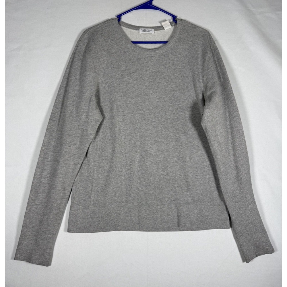 Flint and Tinder Crewneck Sweatshirt Men's Medium Gray Cotton Classic Pullover